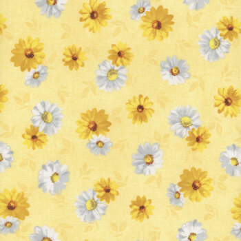 Bees & Blooms 89284-551 Yellow by Danhui Nai for Wilmington Prints, Image