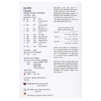 Quilted With Love - Cherish Cross Stitch Pattern, Image