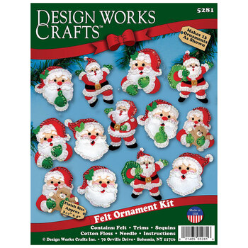 Joyful Santas Felt Ornament Kit - Makes 13, Image