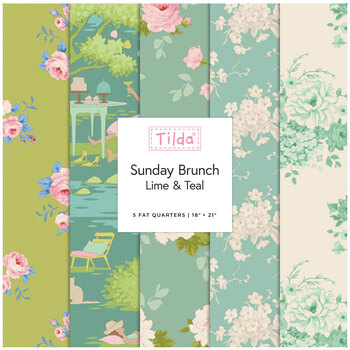 Sunday Brunch   5 FQ Set - Lime And Teal by Tilda, Image