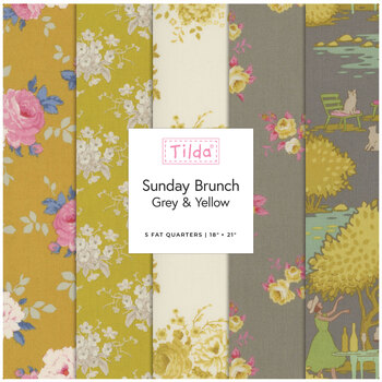 Sunday Brunch   5 FQ Set - Grey And Yellow by Tilda, Image