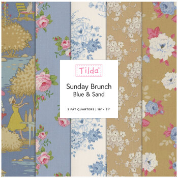 Sunday Brunch   5 FQ Set - Blue And Sand by Tilda, Image