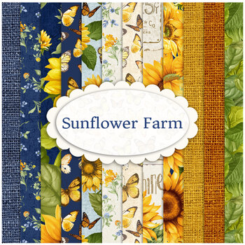 Sunflower Farm 12 FQ Set by Timeless Treasures Fabrics