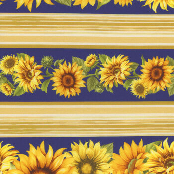 Sunflower Farm FLEUR-CD3362 SAPPHIRE by Timeless Treasures Fabrics, Image