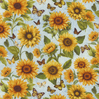 Sunflower Farm FLEUR-CD3364 SKY by Timeless Treasures Fabrics, Image