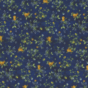 Sunflower Farm FLEUR-CD3365 NAVY by Timeless Treasures Fabrics, Image