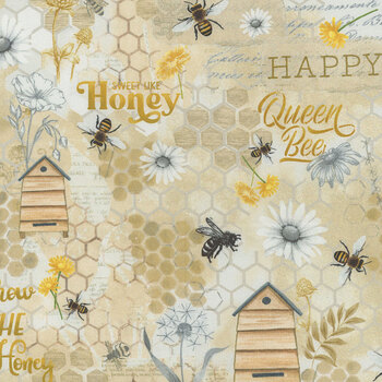 Bee & Bee Kind BEE-CD3263 BEIGE by Timeless Treasures Fabrics, Image