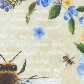 Bee & Bee Kind PANEL-CD3255 BEIGE by Timeless Treasures Fabrics, Image