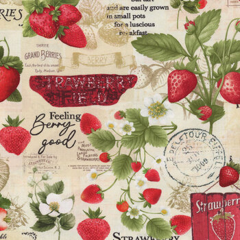 Berry Sweet FRUIT-CD3400 BEIGE by Timeless Treasures Fabrics, Image