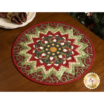  Point of View Kaleidoscope Folded Star Table Topper Kit - Up On The Housetop - Green