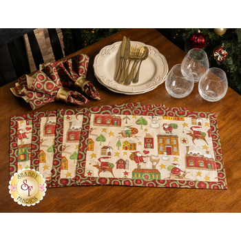  Self-Binding Placemats Kit - Makes 4 - Up On The Housetop, Image