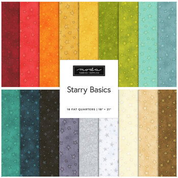 Starry Basics 18 FQ Set by Leanne Anderson for Henry Glass Fabrics, Image