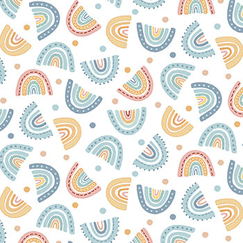 Boho Buddies 1719-01 White by Sharon Kuplack for Henry Glass Fabrics