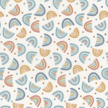 Boho Buddies 1719-01 White by Sharon Kuplack for Henry Glass Fabrics, Image