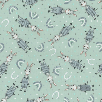 Boho Buddies 1722-16 Lt. Teal by Sharon Kuplack for Henry Glass Fabrics, Image