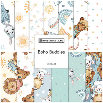 Boho Buddies  Yardage by Sharon Kuplack for Henry Glass Fabrics, Image