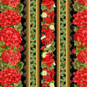 Scarlet Beauty FLEUR-CD3181 BLACK by Timeless Treasures Fabrics, Image