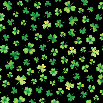 Shamrocks & Shenanigans 14698-12 Black by Nicole Decamp for Benartex, Image