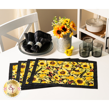  Self-Binding Placemats Kit - Makes 4 - Sunflower Splendor, Image