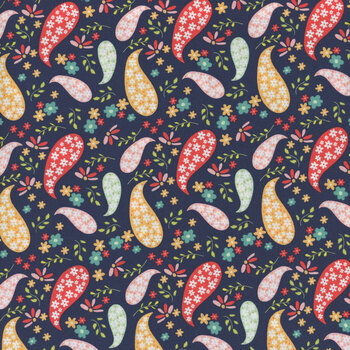 Raspberry Summer 37691-20 Blueberry by Sherri And Chelsi for Moda Fabrics, Image