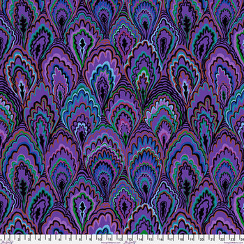 Kaffe Fassett Collective Classics Plus PWGP207.PURPLE Marble Scallops - Purple by FreeSpirit Fabrics, Image