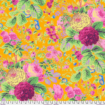 Kaffe Fassett Collective Classics Plus PWPJ053.GOLD Gradi Floral - Gold by FreeSpirit Fabrics, Image