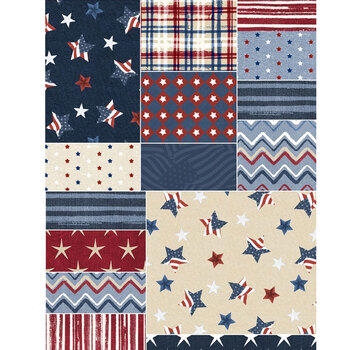 Stars of Valor 30083-431 Multi by Beth Grove for Wilmington Prints, Image