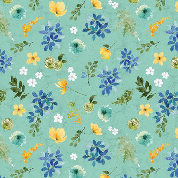 Sunlit Serenade 40772-745 Teal by Joy Hall for Wilmington Prints