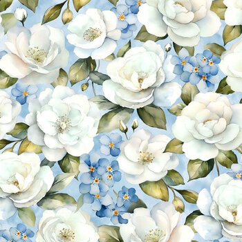 Blue Harmony 33899-410 Light Blue by Nancy Mink for Wilmington Prints, Image