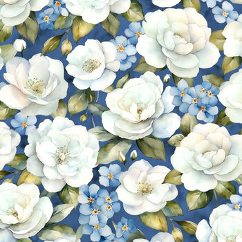 Blue Harmony 33899-417 Dark Blue by Nancy Mink for Wilmington Prints, Image