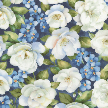 Blue Harmony 33899-417 Dark Blue by Nancy Mink for Wilmington Prints, Image