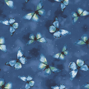 Blue Harmony 33900-447 Dark Blue by Nancy Mink for Wilmington Prints, Image