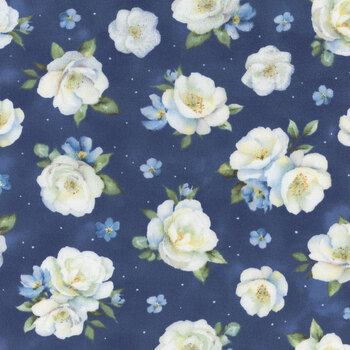 Blue Harmony 33901-417 Dark Blue by Nancy Mink for Wilmington Prints, Image