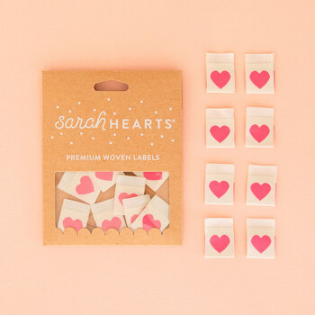 Sew In Labels - Pink Heart - 8ct, Image