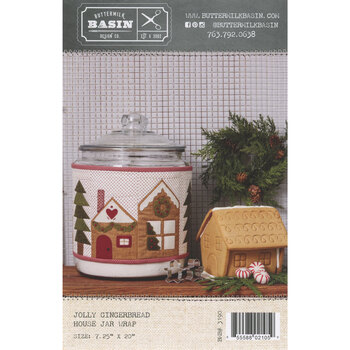 Jolly Gingerbread House Jar Wrap Pattern, Image