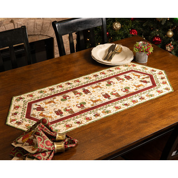 SAMPLE - Easy Striped Table Runner - Cream - Up On The Housetop