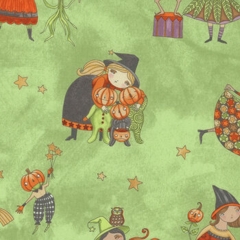 Ghoul Friends C16050-GREEN Main by Teresa Kogut for Riley Blake Designs, Image