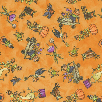 Ghoul Friends C16051-ORANGE Gourds Toss by Teresa Kogut for Riley Blake Designs, Image