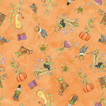 Ghoul Friends C16051-ORANGE Gourds Toss by Teresa Kogut for Riley Blake Designs, Image