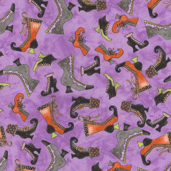 Ghoul Friends C16052-PURPLE Boots Toss by Teresa Kogut for Riley Blake Designs, Image