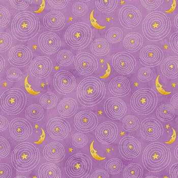 Ghoul Friends C16054-PURPLE Stars And Moon by Teresa Kogut for Riley Blake Designs, Image