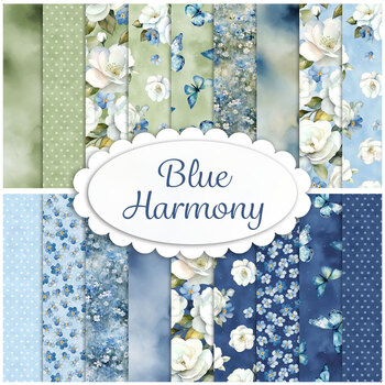 Blue Harmony  18 FQ Set by Nancy Mink for Wilmington Prints, Image