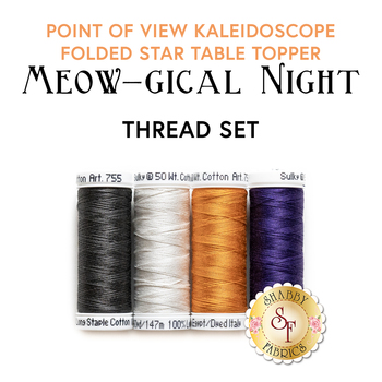  Point of View Kaleidoscope Folded Star Table Topper - Meow-gical Night - 4pc Thread Set, Image