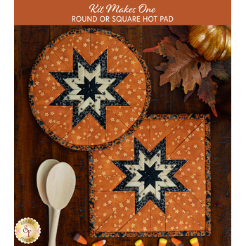  Folded Star Hot Pad Kit - Nevermore - Round OR Square - Orange, Image