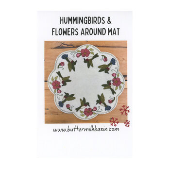 Hummingbirds & Flowers Around Mat Pattern, Image