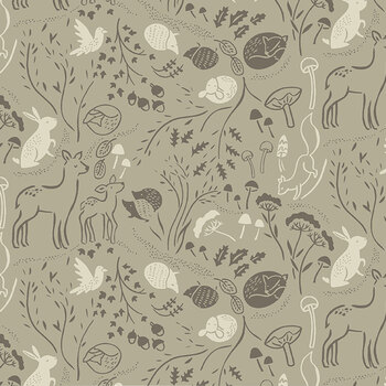 Forest Tales 54441-1 Taupe by Whistler Studios for Windham Fabrics, Image