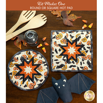  Folded Star Hot Pad Kit - Witching Hour - Round OR Square - Cream, Image