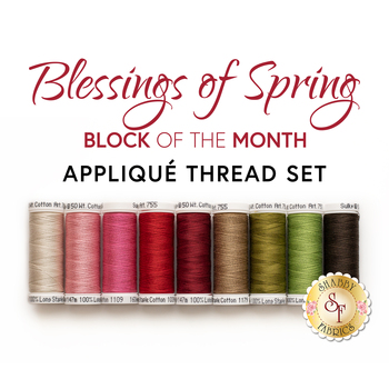 Blessings of Spring Quilt BOM - 9pc Appliqué Thread Set, Image