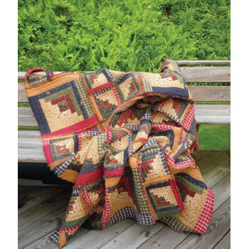 Country Log Cabin Rag Quilt Pattern, Image