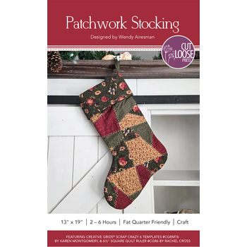 Quilted Patchwork Stocking Pattern by Cut Loose Press